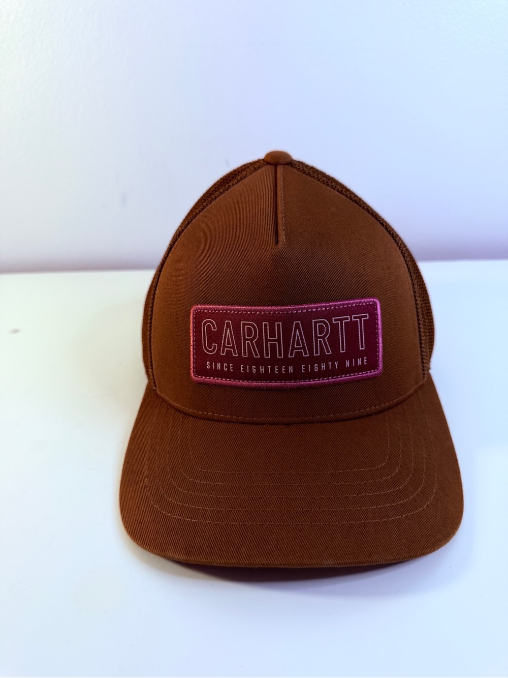 Carhartt Brown Trucker Cap with Pink Patch